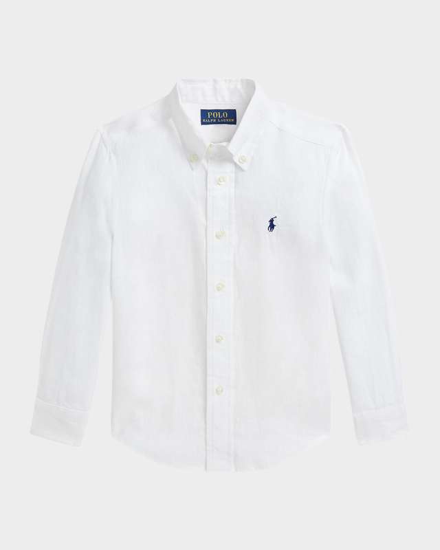 Boy's Classic Embroidered Sport Shirt, Size 2-7